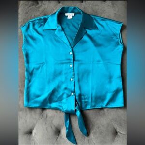 Tie Up Sleeveless Blouse | Rachel Zoe | Size S